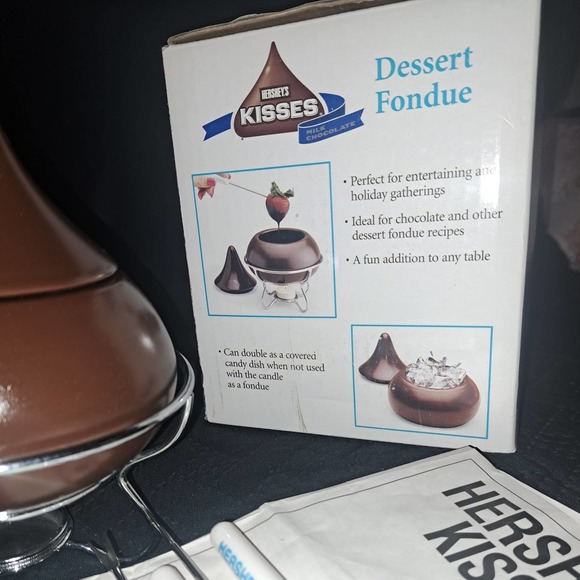 NIB-DARLING Dinner Party FUN! Ceramic Hersheys Dessert Fondue SET - Picture 4 of 6